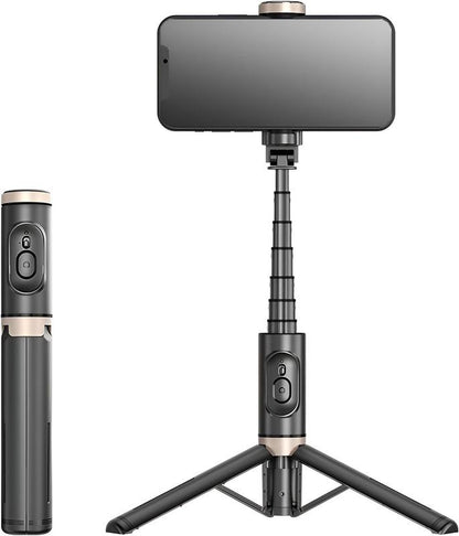 28"Portable Multifunctional Selfie Stick Tripod Aluminum Alloy Lightweight Phone Stand with Wireless Remote Control for Recording Video Selfies Photo Support Horizontal and Vertical Shooting,Extendable Phone Tripod,Compatible with for Iphone Android Phone