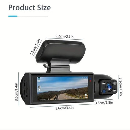 1080P FHD Dual Lens Dashcam with 32GB SD Card, Automotive Wide Angle Front & inside Car Camera with Night Vision & Loop Recording, Car Electronics