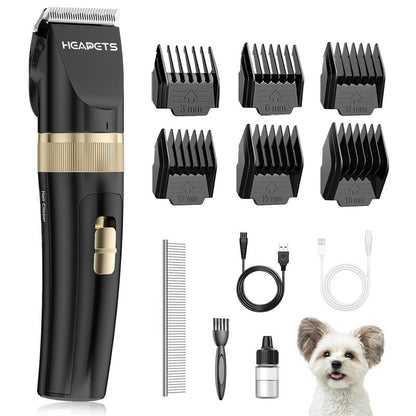 Heapets Cordless Pet Grooming Clippers, Single Pack – Low Noise, Rechargeable, Cordless Electric Hair Clipper for Dogs, Cats, and Other P