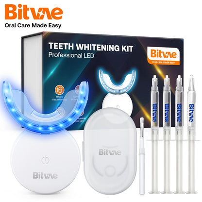 Bitvae L09 Teeth Whitening Kit with 5X LED Light, 22% CP, Whitening Light with 4 Carbamide Peroxide Whitening Gel for Sensitive , Non-Sensitive Fast Whitener, Enamel Safe and Gentle, Effective, Travel-Friendly, Easy to Use