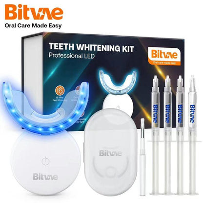 Bitvae L09 Teeth Whitening Kit with 5X LED Light, 22% CP, Whitening Light with 4 Carbamide Peroxide Whitening Gel for Sensitive , Non-Sensitive Fast Whitener, Enamel Safe and Gentle, Effective, Travel-Friendly, Easy to Use