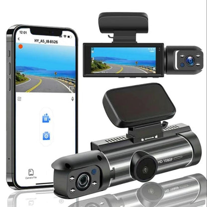 1080P FHD Dual Lens Dashcam with 32GB SD Card, Automotive Wide Angle Front & inside Car Camera with Night Vision & Loop Recording, Car Electronics